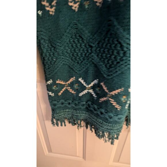 Vintage Lauren Hansen Knitted by Hand Green Sweater Dress, Medium, Boho, Artsy - Picture 4 of 9